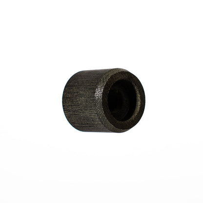 A black textured cylindrical sleeve or bushing with a hollow center, shown on a plain white background.